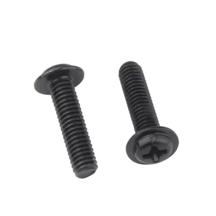 black slot round head screws